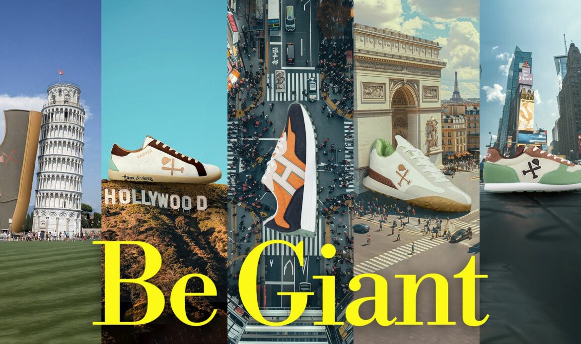 Las zapatillas de Harper & Neyer invaden las calles en su campaña «Be Giant»